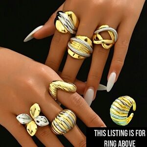 Stainless Steel Statement Ring, Boho Exaggerated Big Large